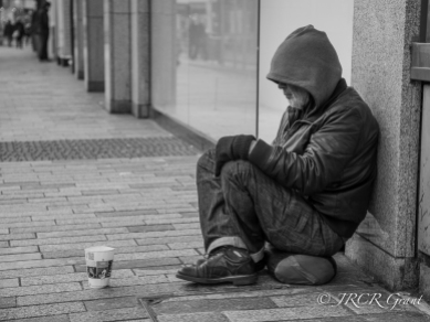 Homeless person on the streets of Cork City