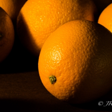 Detail of an Orange in light and shadow