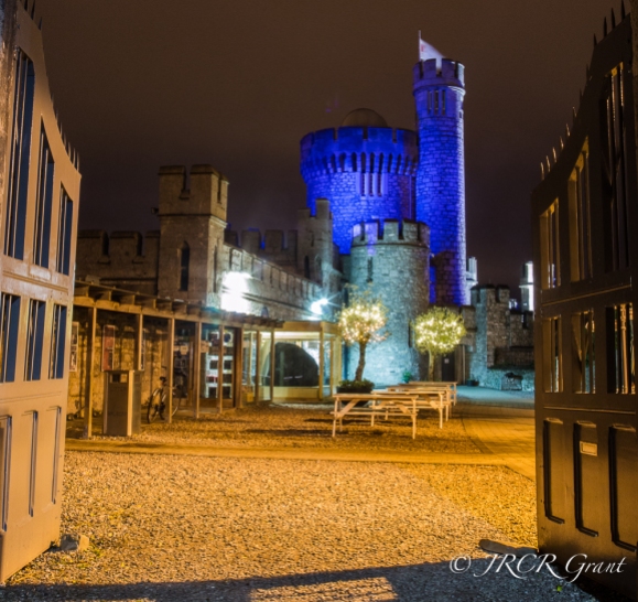 Gates to Blackrock Castle are opened to reveal the blue of its Tower, support for Light it up Blue Autism Day