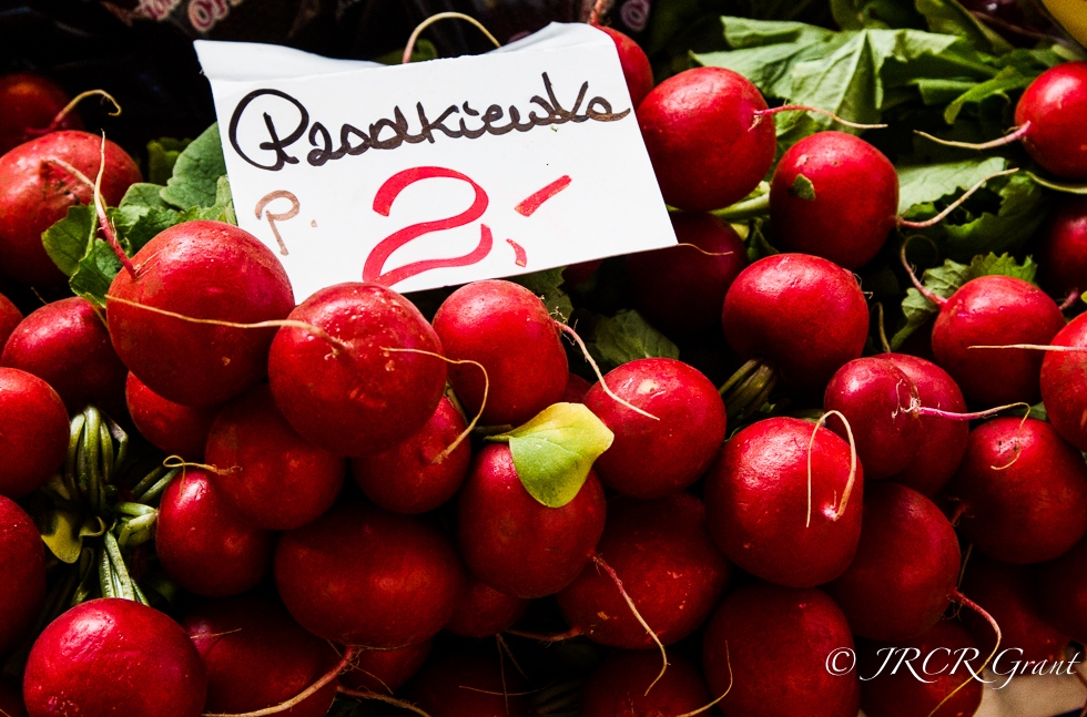Radishes for sale in Wroclaw Market