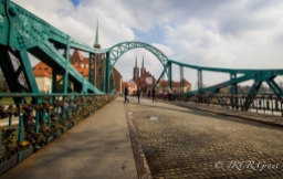 Tumski Bridge leading to Cathedral Island, Wroclaw, Poland