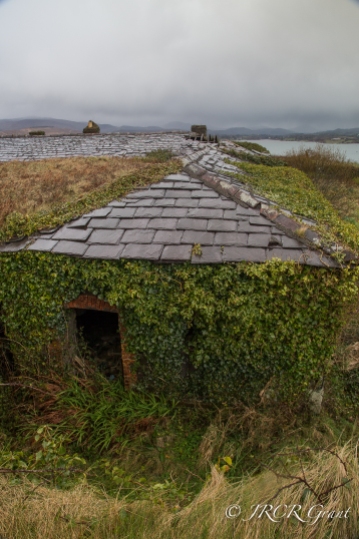 Slate roof on the Whiddy Island Garrison