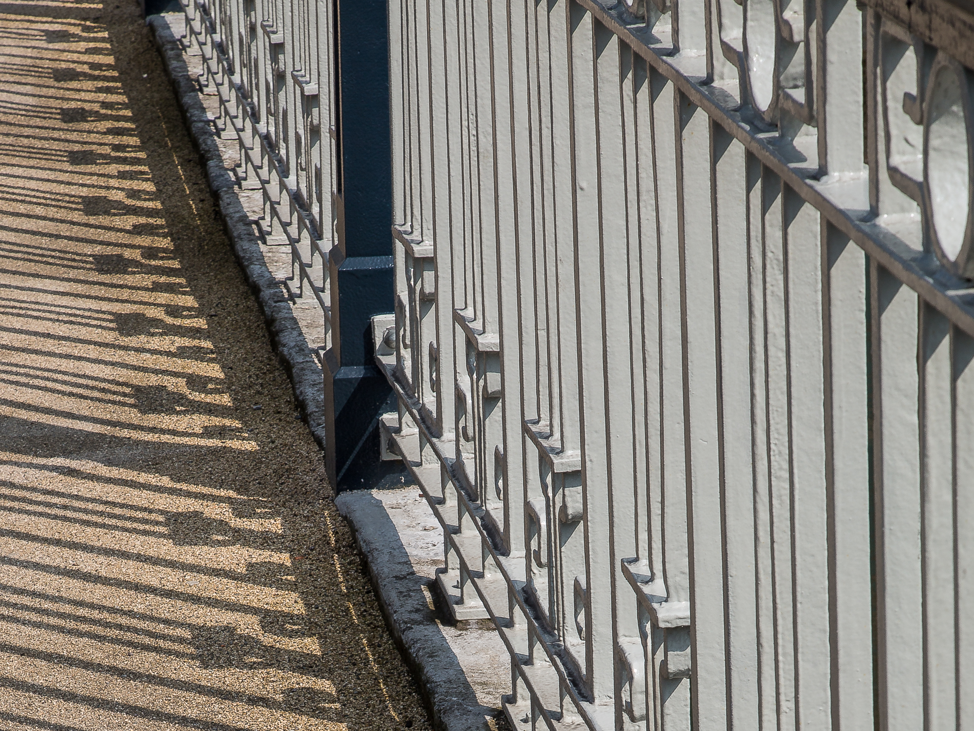 The railings of Brian Boru Bridge and their shadows make an interesting composition, Cork City Centre